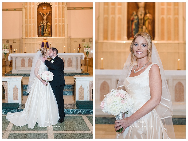 Blush and white wedding flowers