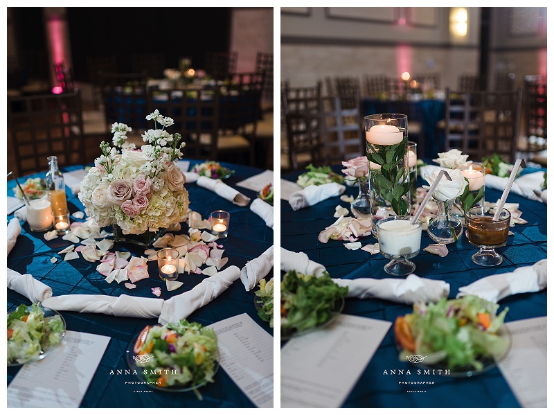 Blush and white wedding flowers