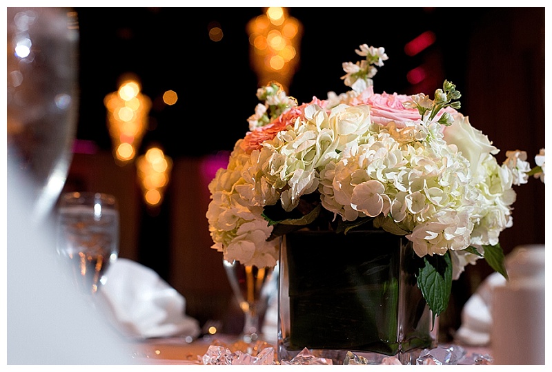 Blush and white Piazza in the Village wedding flowers