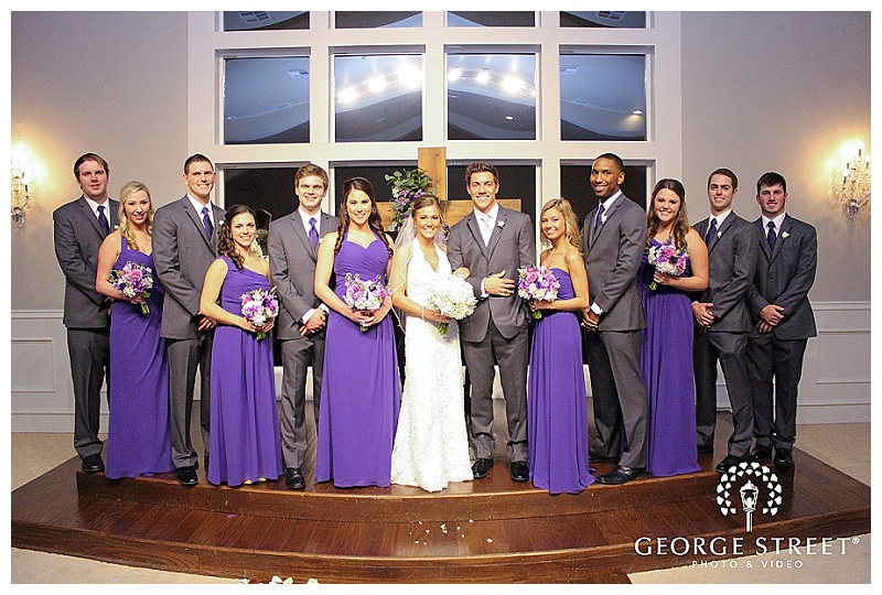 Purple and Pink Winter Wedding Flowers at The Milestone