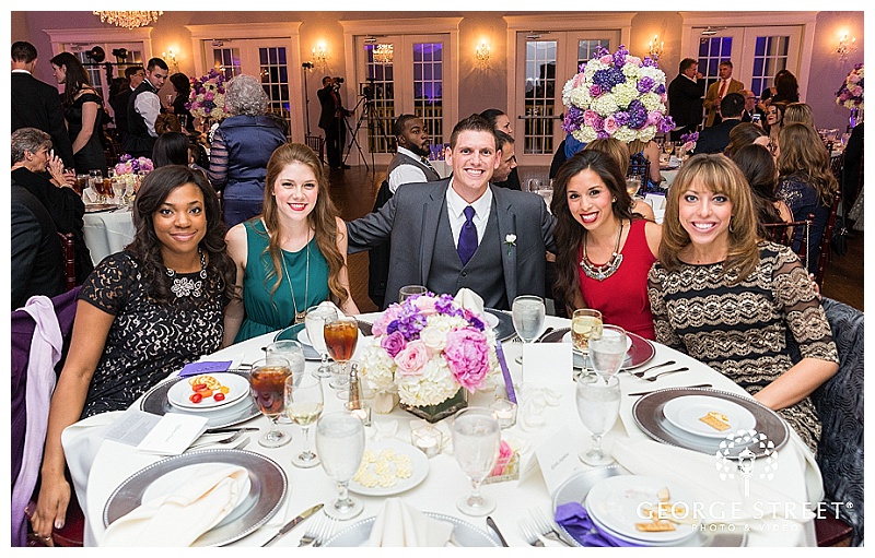 Purple and Pink Winter Wedding Flowers at The Milestone