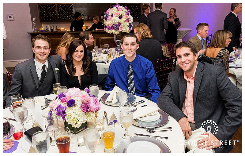 Purple and Pink Winter Wedding Flowers at The Milestone