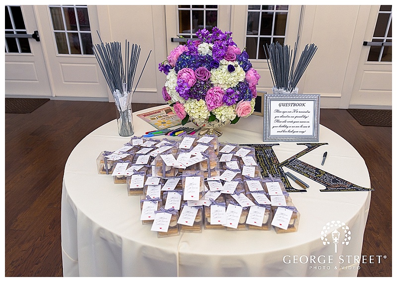 Purple and Pink Winter Wedding Flowers at The Milestone