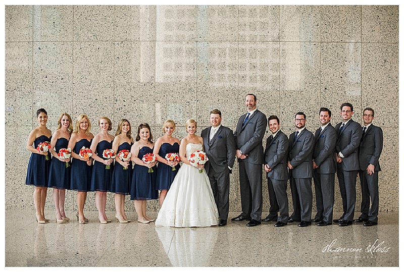 Poppy Red and White Wedding Florals at Dallas City Club