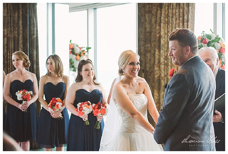 Poppy Red and White Wedding Florals at Dallas City Club