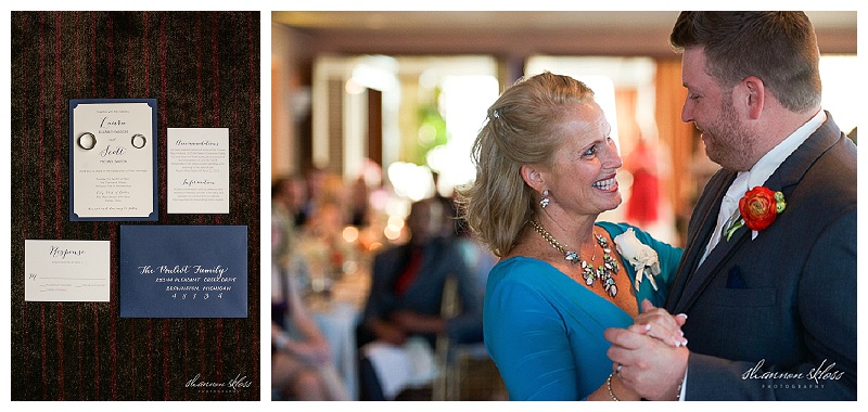 Poppy Red and White Wedding Florals at Dallas City Club