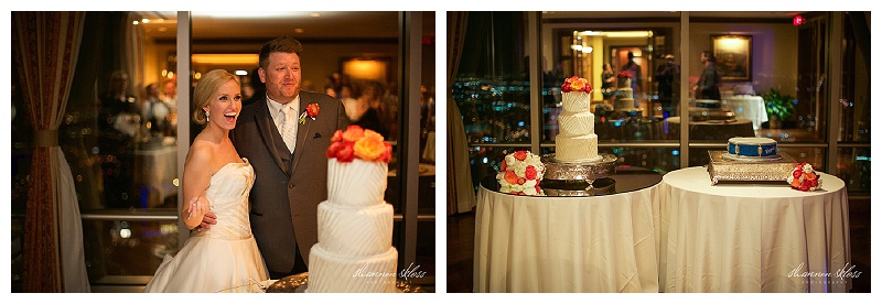 Poppy Red and White Wedding Florals at Dallas City Club