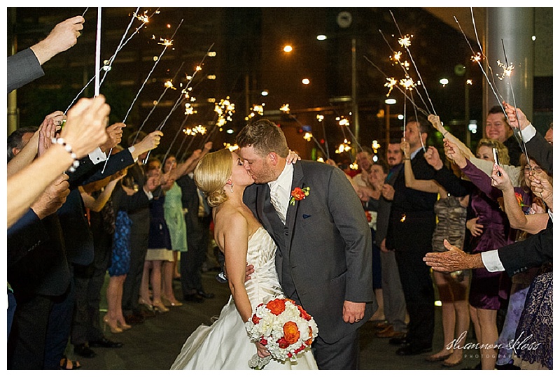 Poppy Red and White Wedding Florals at Dallas City Club