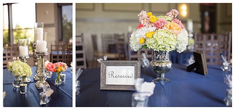 Coral, pink, peach, yellow, and green wedding flowers