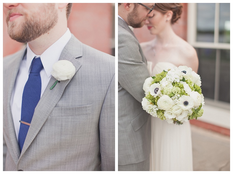 Traditional white, green, and blue wedding flowers dallas