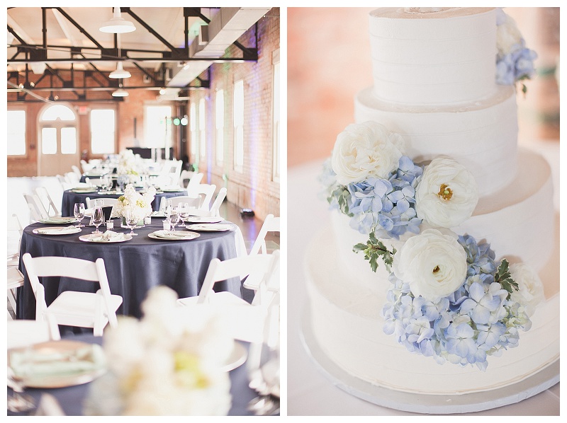 Traditional white, green, and blue wedding flowers dallas