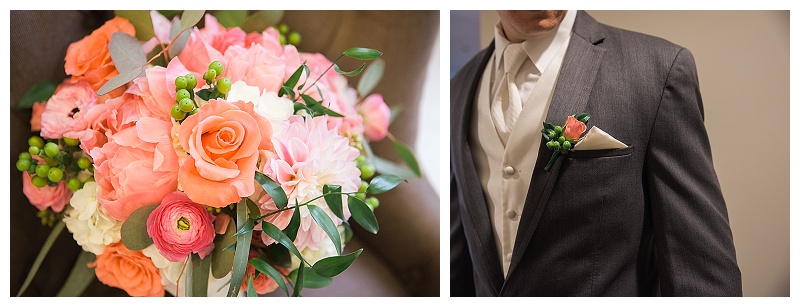 bright coral and pink wedding flowers dallas