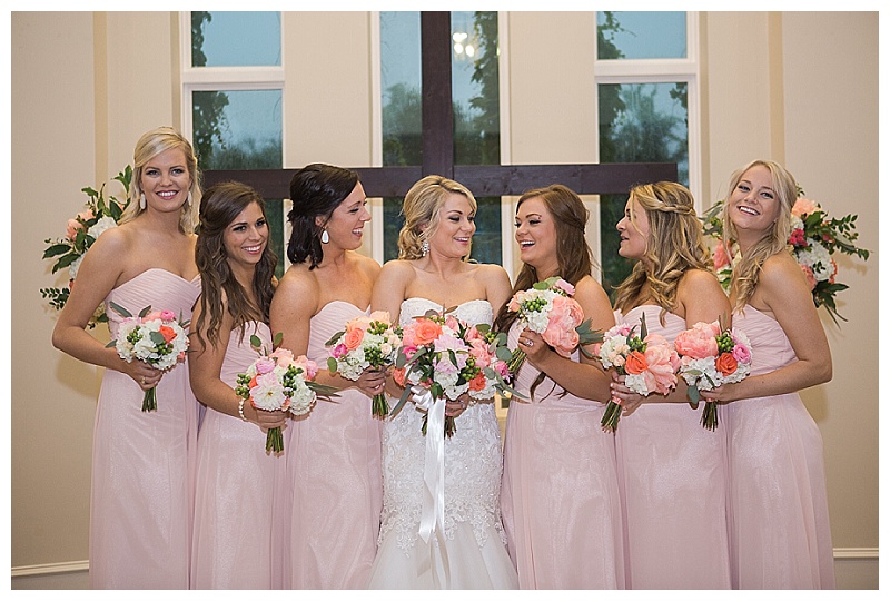 bright coral and pink wedding flowers dallas