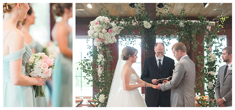 Blush, pink and white Dallas wedding flowers