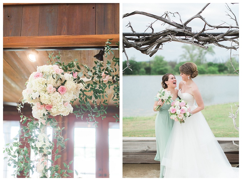 Blush, pink and white Dallas wedding flowers