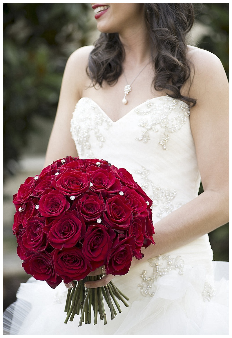 Chapel Ana Villa Red Rose Wedding and Bridal Bouquet
