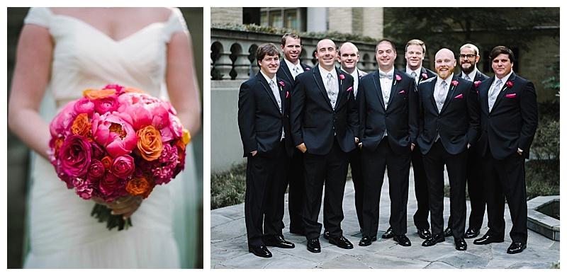 Bright Pink and Orange Dallas Wedding Flowers