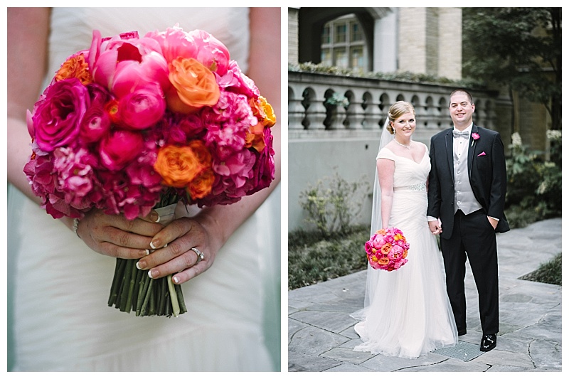 Bright Pink and Orange Dallas Wedding Flowers