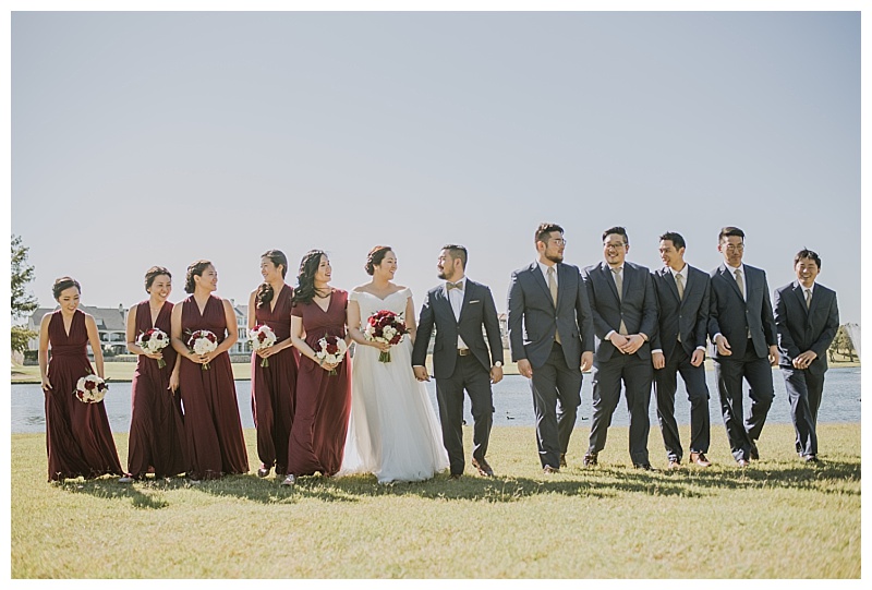 burgundy and white dallas wedding flowers with greenery