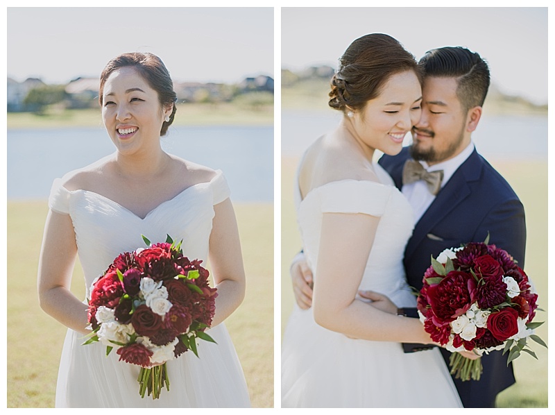 burgundy and white dallas wedding flowers with greenery