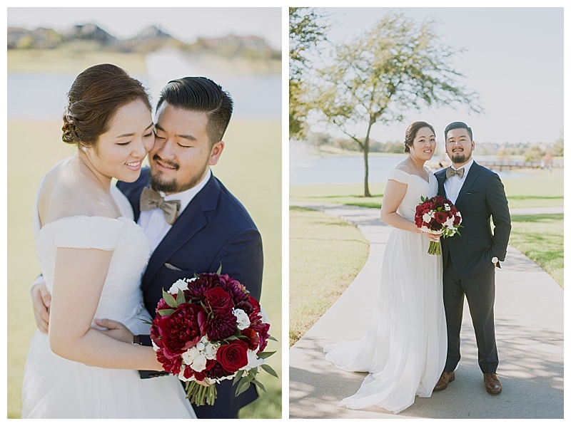 burgundy and white dallas wedding flowers with greenery