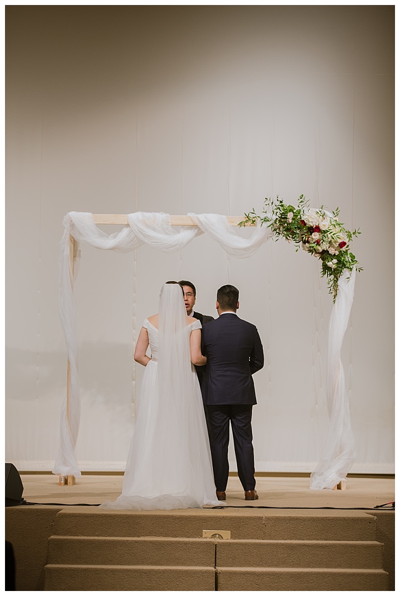 burgundy and white dallas wedding flowers with greenery