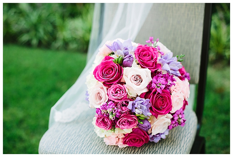 bold purple and pink dallas texas country club wedding flowers