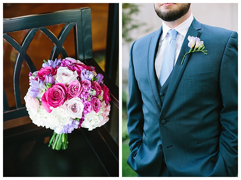 bold purple and pink dallas texas country club wedding flowers