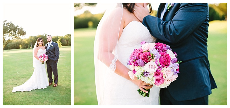 bold purple and pink dallas texas country club wedding flowers