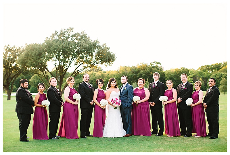 bold purple and pink dallas texas country club wedding flowers