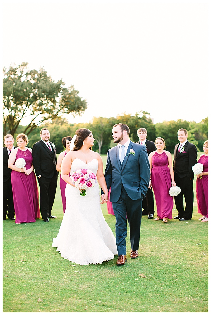 bold purple and pink dallas texas country club wedding flowers