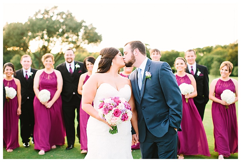 bold purple and pink dallas texas country club wedding flowers