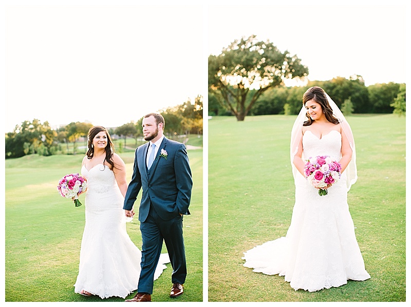 bold purple and pink dallas texas country club wedding flowers