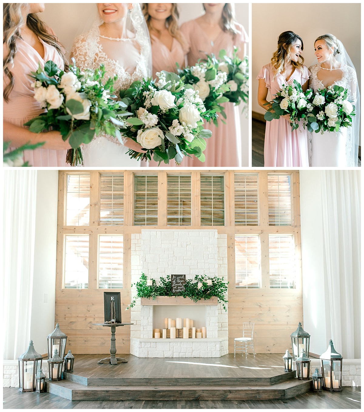 Hidden Pines,Highland Village,Dallas,greenery,Bethany Erin,Natural,Texas,Wedding,flowers,bouquets,centerpieces,A & L Floral Design,Smilax,Mantle