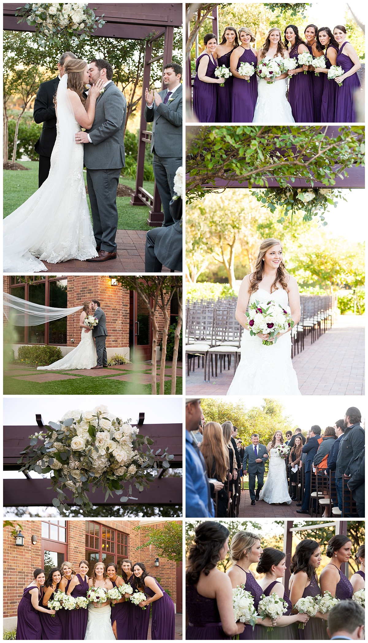 Dallas Wedding, Plano Wedding, Fort Worth Wedding, The Laurel Wedding, Summer Wedding, Spring Wedding, Wedding Flowers, white and plum flowers, traditional wedding Flowers,  A & L Floral Design